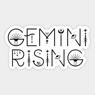 Gemini rising sign celestial typography Sticker